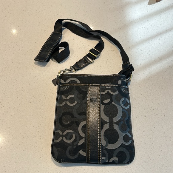 COACH Monogram Crossbody Bag with Leather Trim - Picture 11 of 11
